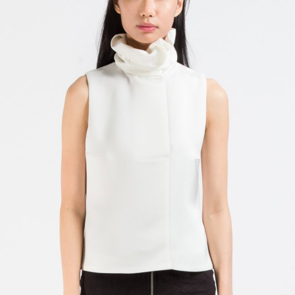 Opening Ceremony White Sleeveless High-Neck Blouse